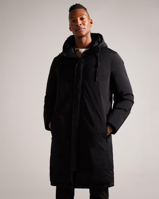 Manteau Ted Baker Heavy Long Padded Noir Homme | LAE-92760897